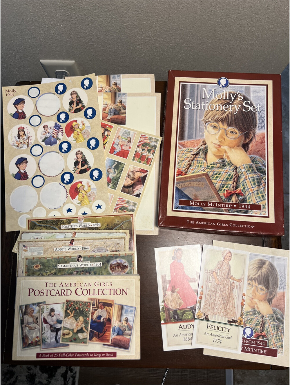 Pleasant Company Molly Stationary Set + Postcards & Bookmarks